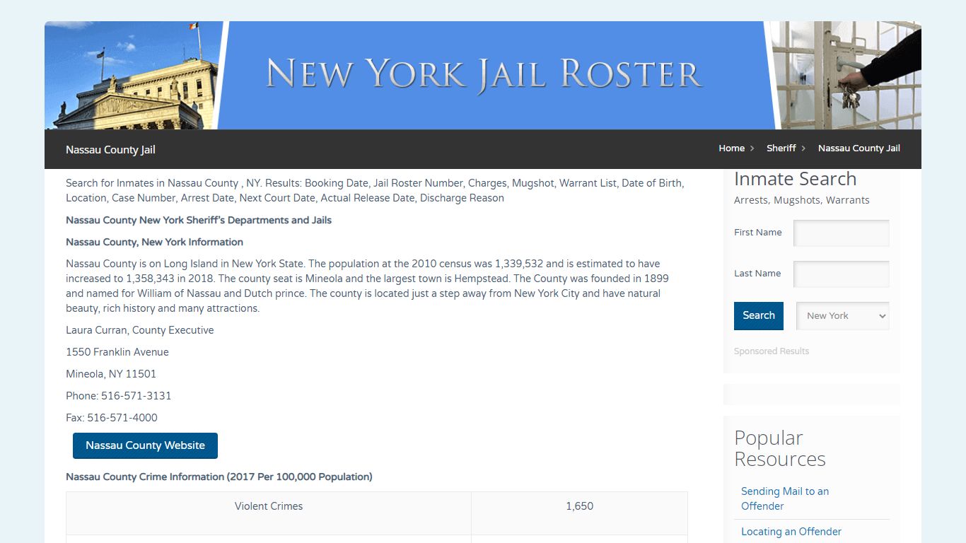 Nassau County Jail | Jail Roster Search